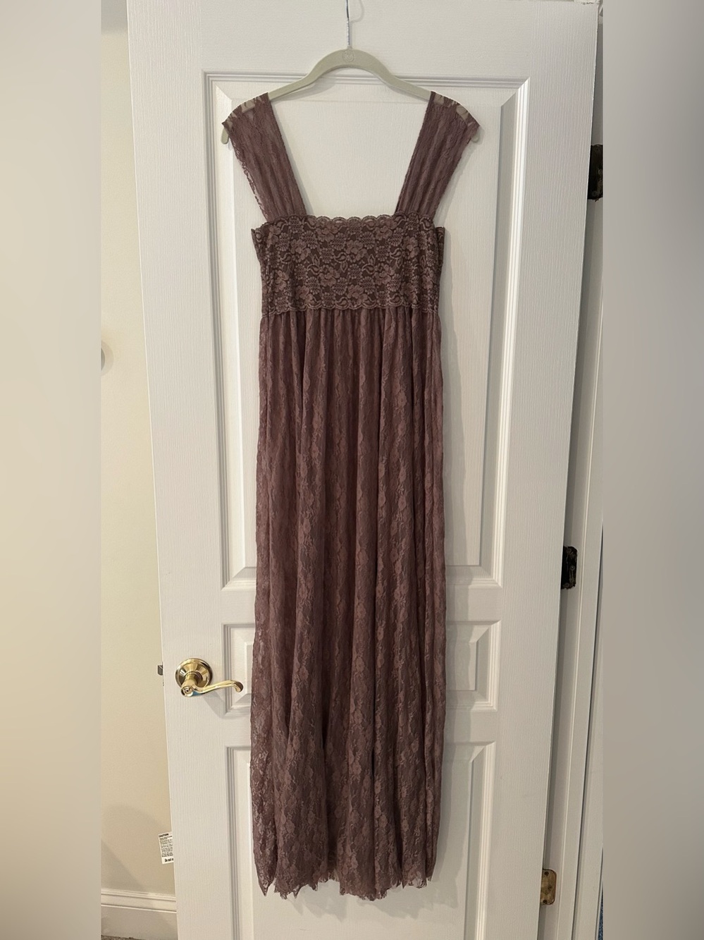 Free People Lace Maxi Dress in Mauve